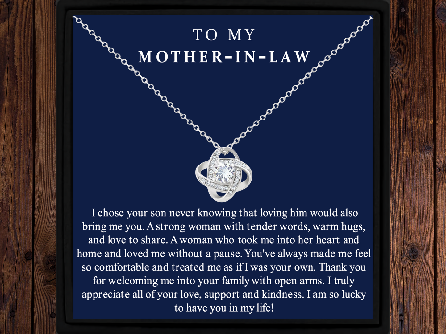To My Mother-in-Law Sterling Silver Necklace