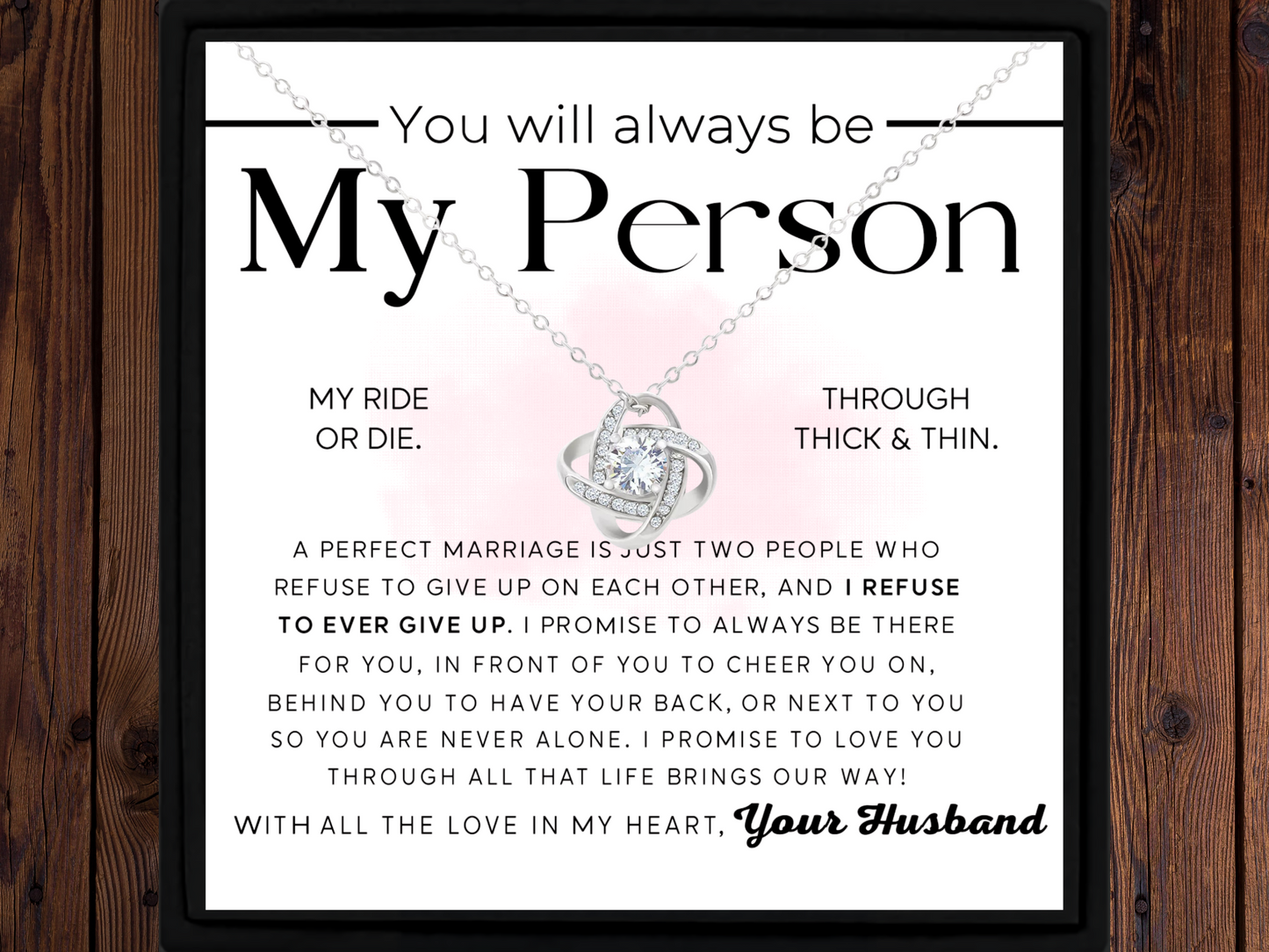 You Will Always Be My Person Necklace Gift for Wife