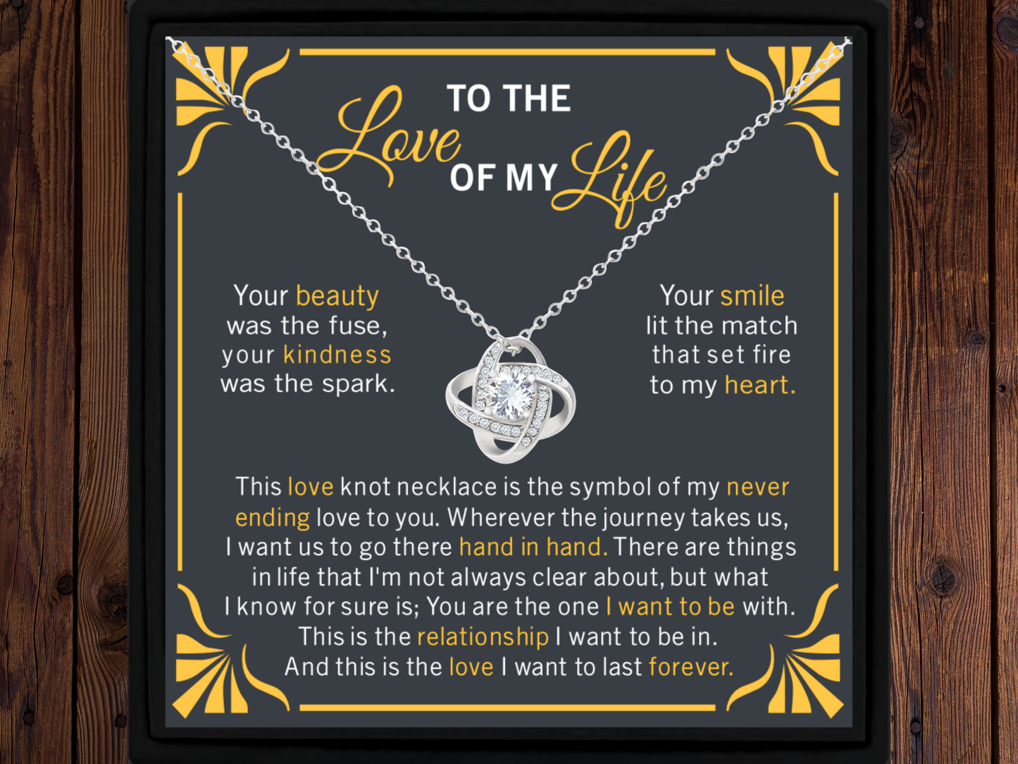Love of My Life Necklace Gift for Her
