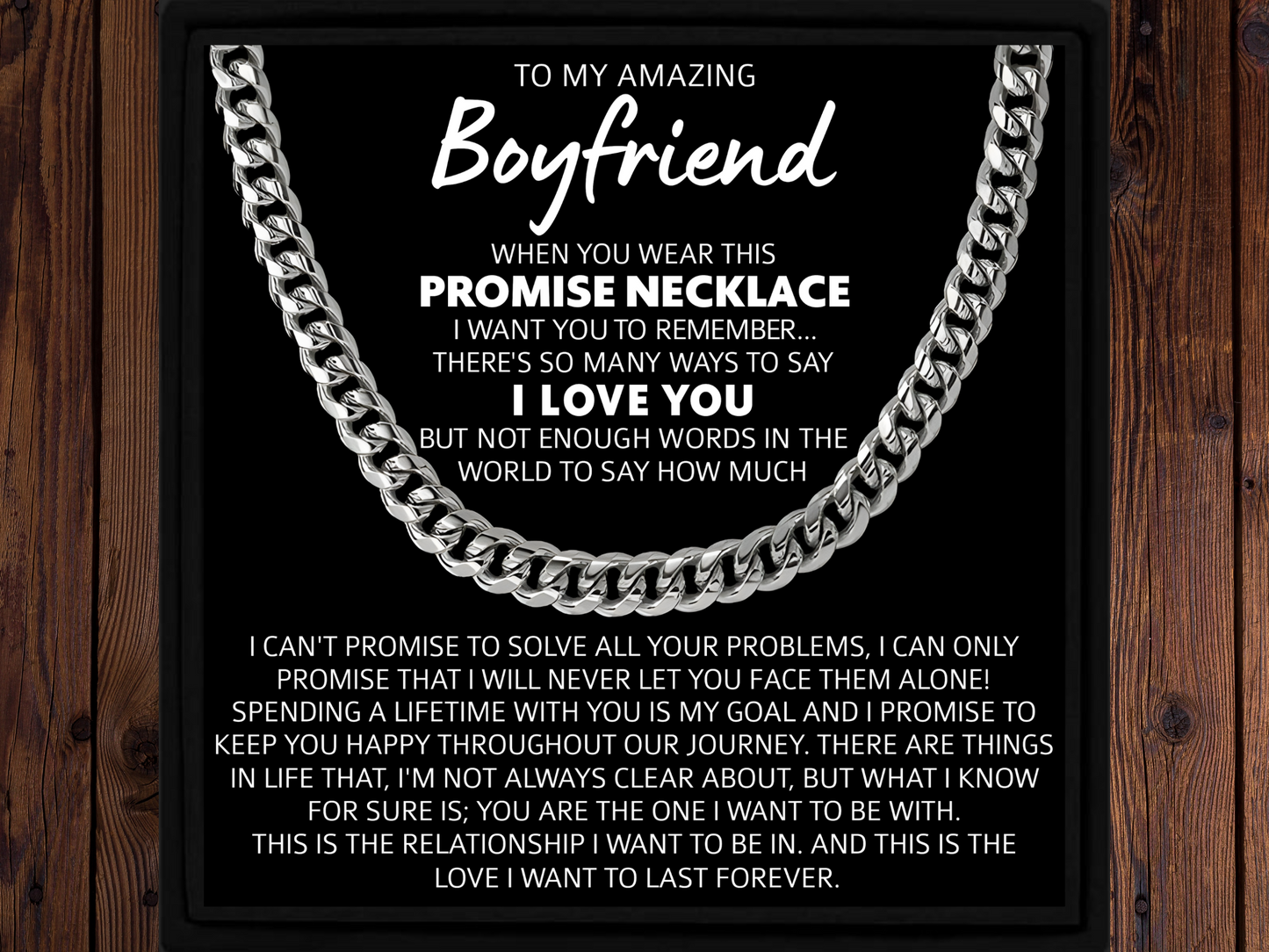 Promise Necklace for Boyfriend Cuban Chain