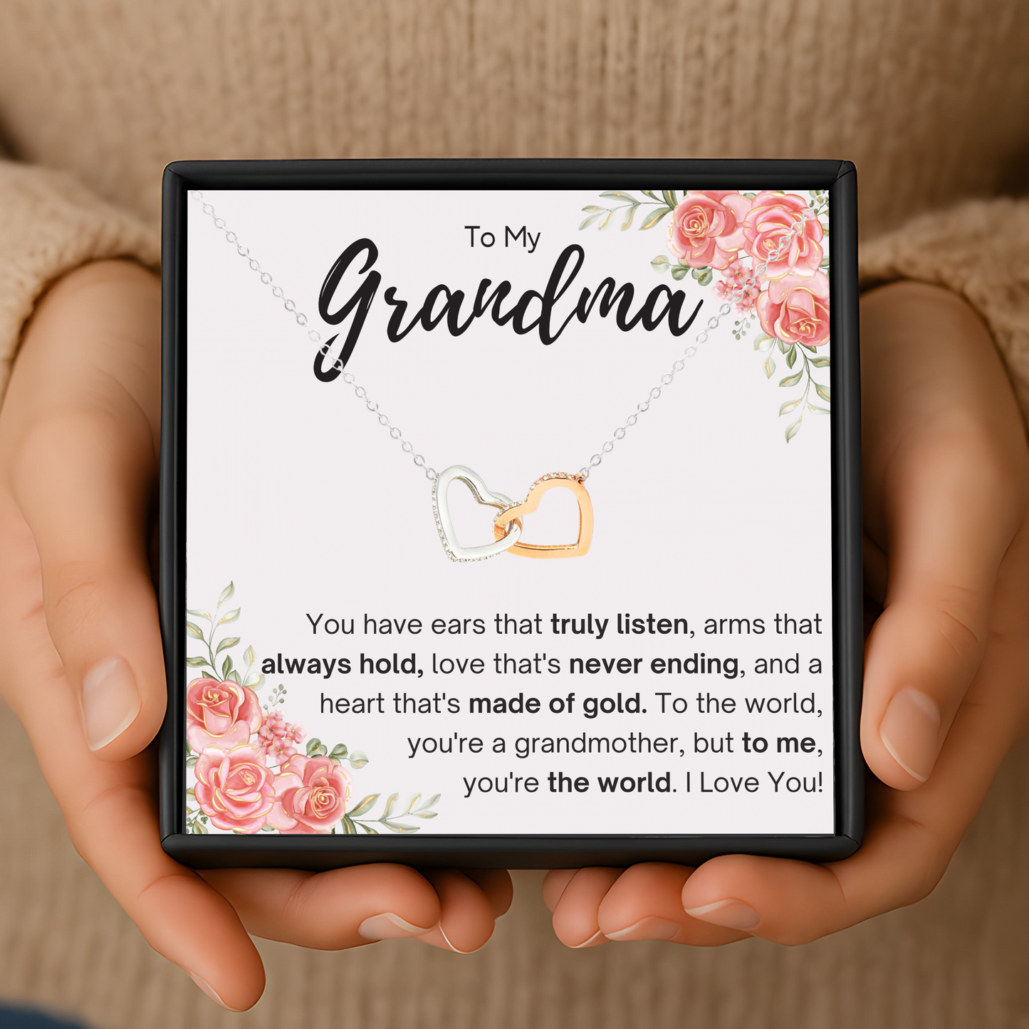 Grandma Gift Necklace with Heartfelt Message – Nan Jewellery for Birthday or Christmas