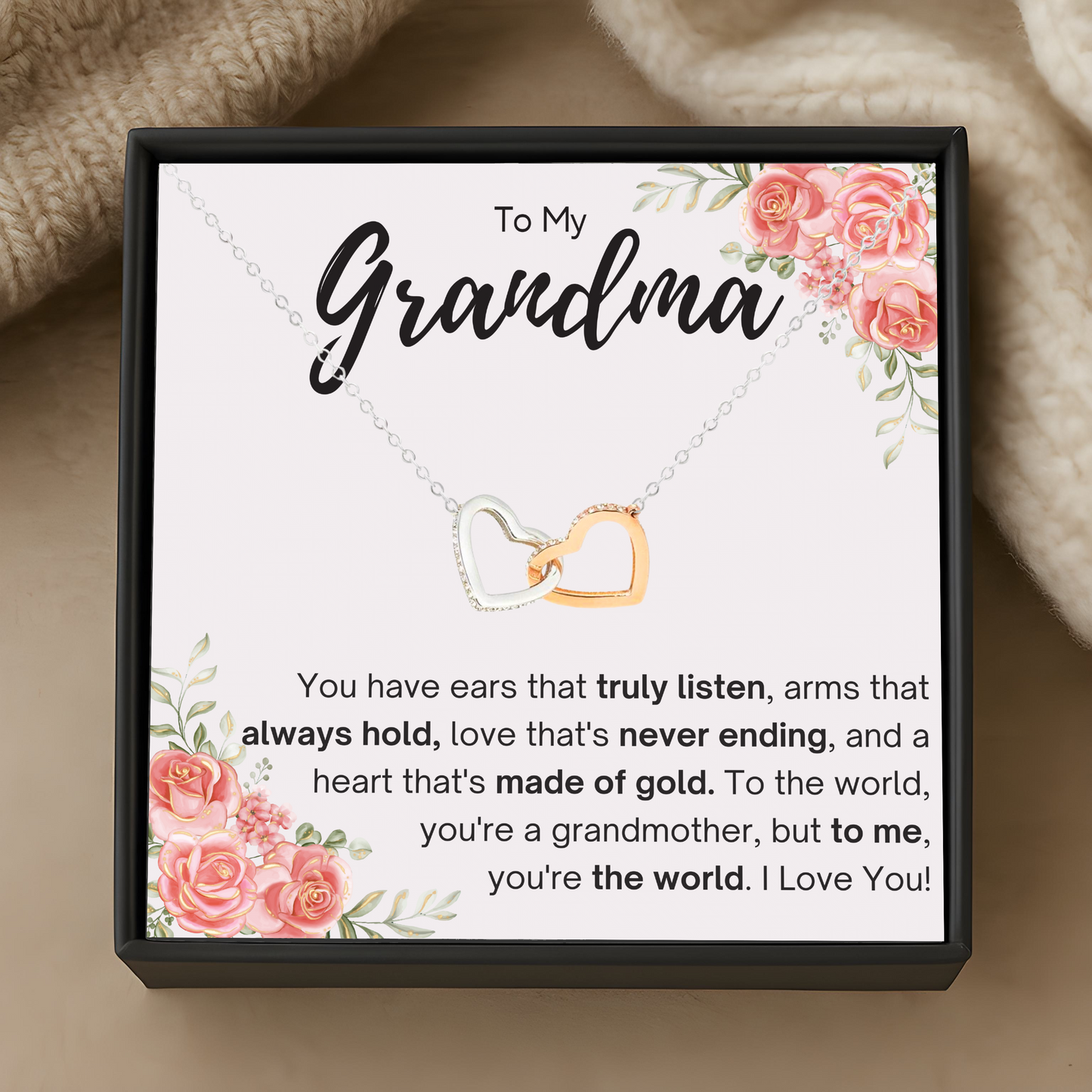Grandma Gift Necklace with Heartfelt Message – Nan Jewellery for Birthday or Christmas