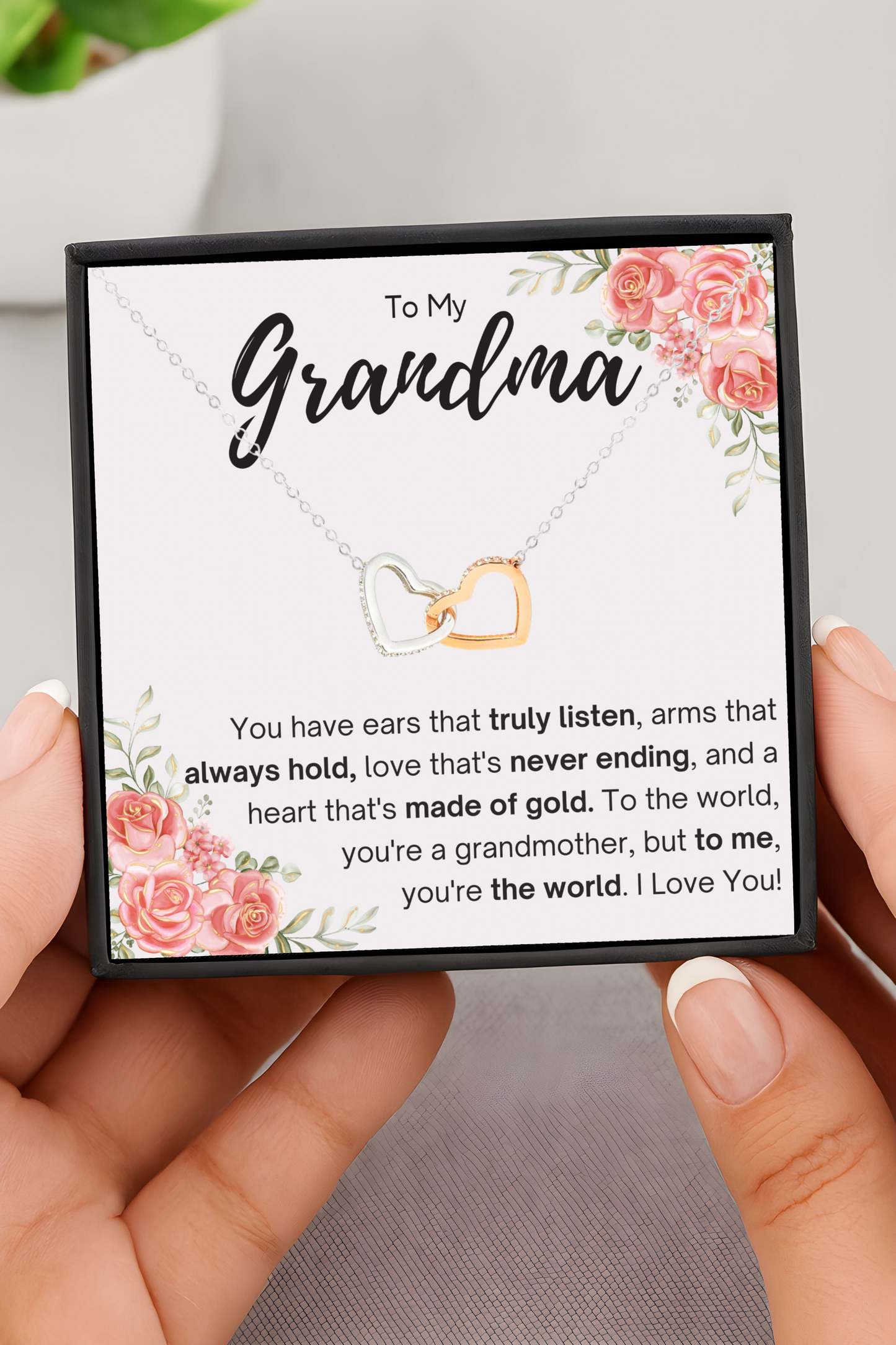 Grandma Gift Necklace with Heartfelt Message – Nan Jewellery for Birthday or Christmas