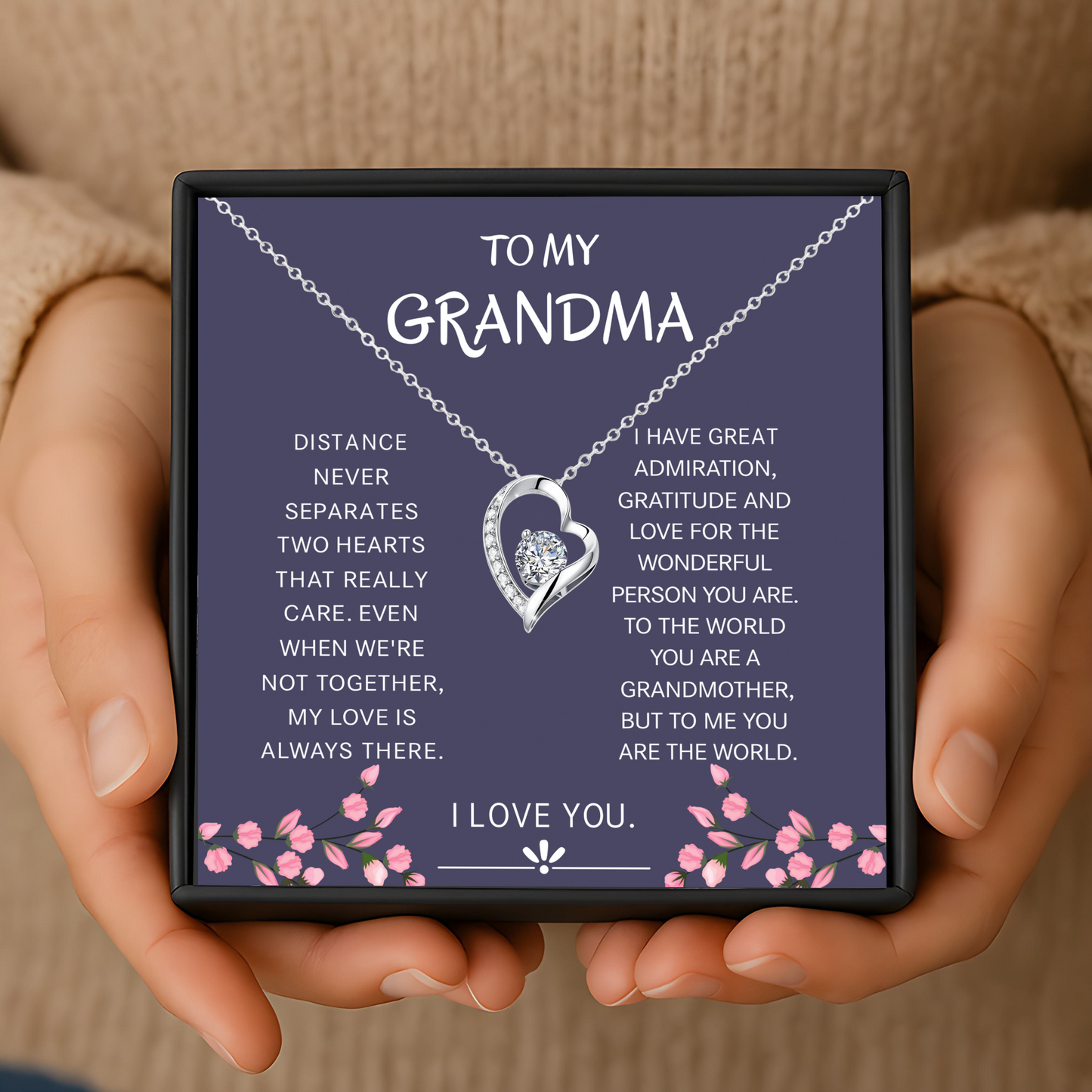 Grandma Gift Necklace – Long Distance Nan Jewellery with Heartfelt Message Card