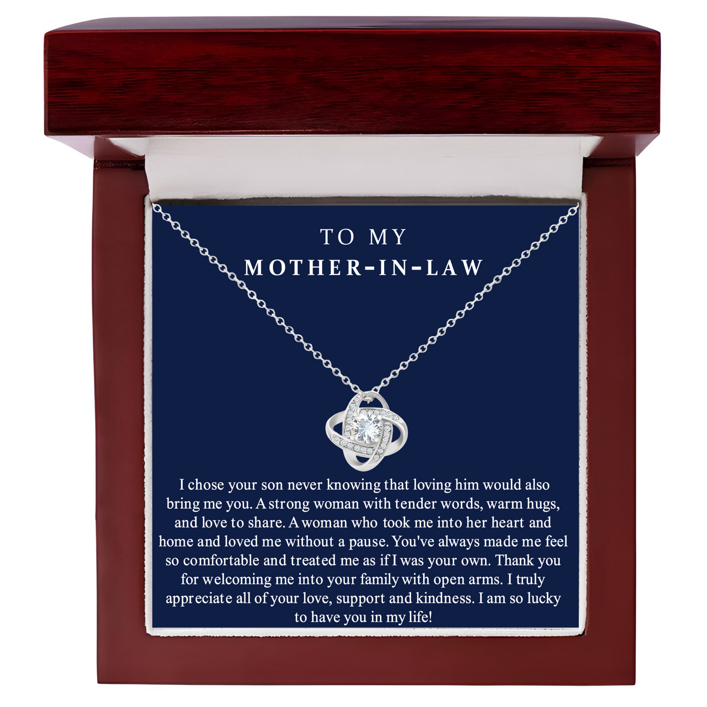 Mother-in-Law Necklace Gift with Message Card – Meaningful Jewelry for Mom-in-Law, Sentimental Pendant Necklace for Birthday, Christmas, or Mother’s Day Appreciation