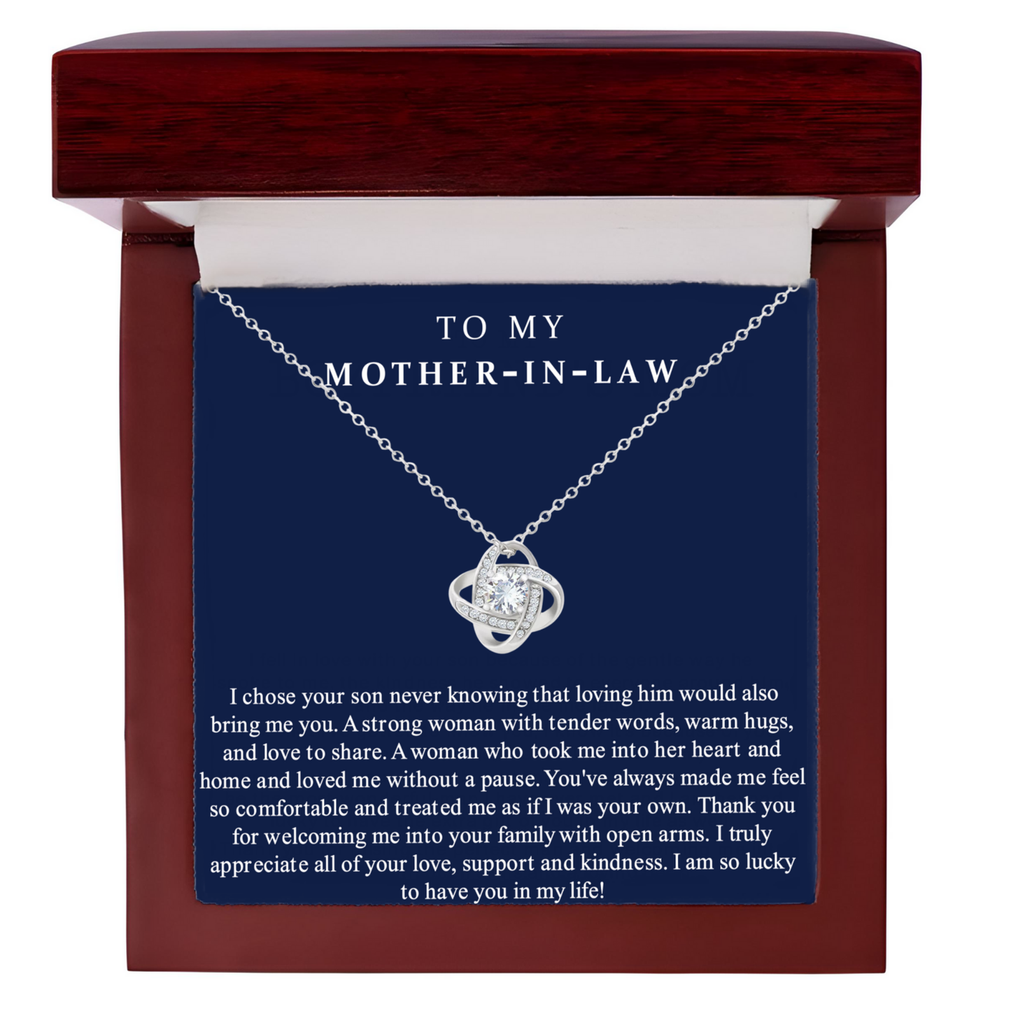 Mother-in-Law Necklace Gift with Message Card – Meaningful Jewelry for Mom-in-Law, Sentimental Pendant Necklace for Birthday, Christmas, or Mother’s Day Appreciation