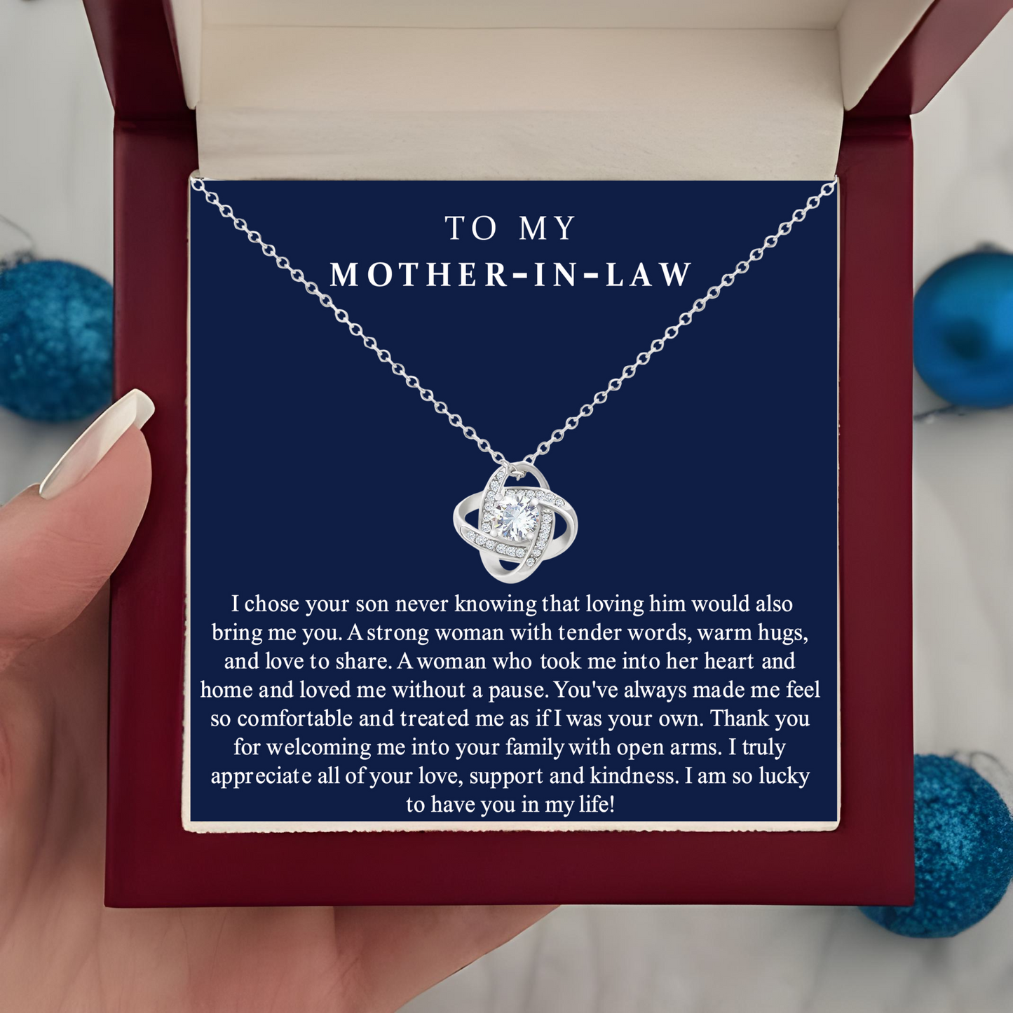 Mother-in-Law Necklace Gift with Message Card – Meaningful Jewelry for Mom-in-Law, Sentimental Pendant Necklace for Birthday, Christmas, or Mother’s Day Appreciation