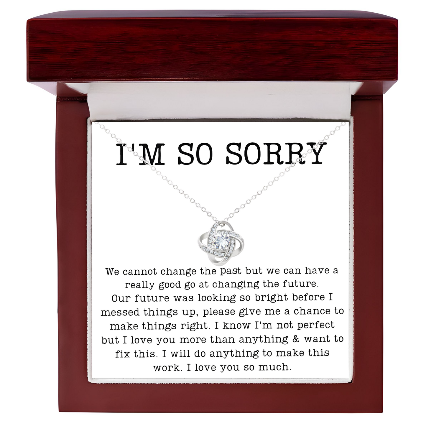 Sorry Necklace Gift Apology Gift Jewelry with Message Card for Her and LED Box
