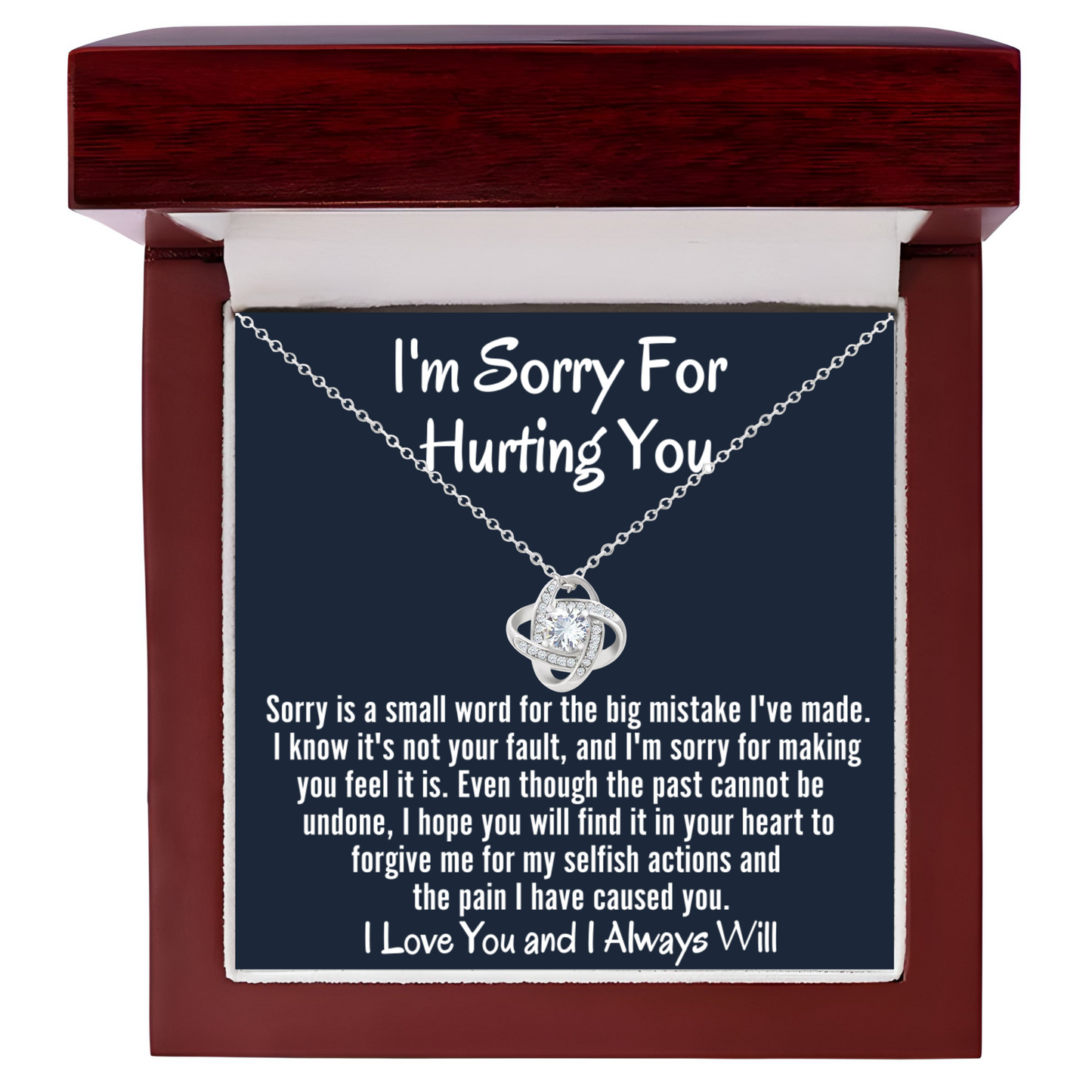 Sorry Necklace Gift Apology Gift Jewelry with Message Card for Her and LED Box