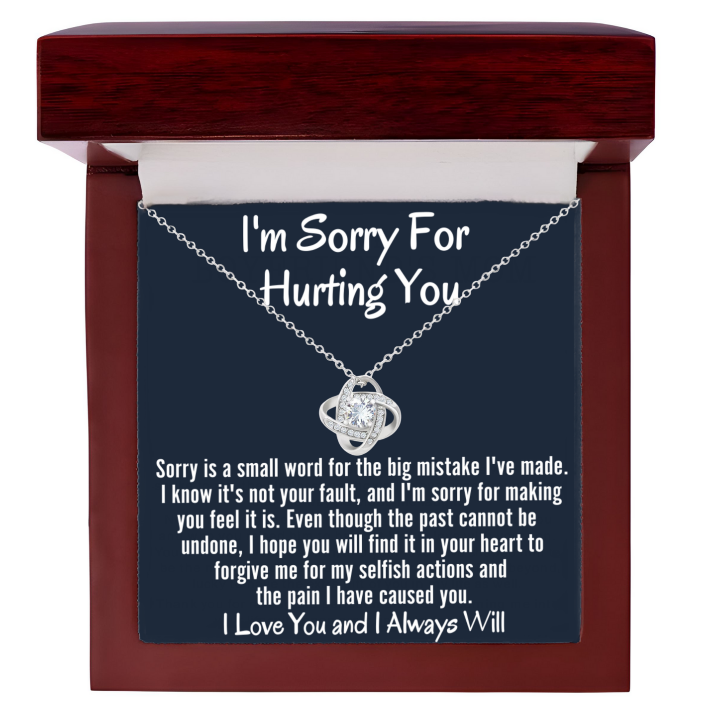 Sorry Necklace Gift Apology Gift Jewelry with Message Card for Her and LED Box