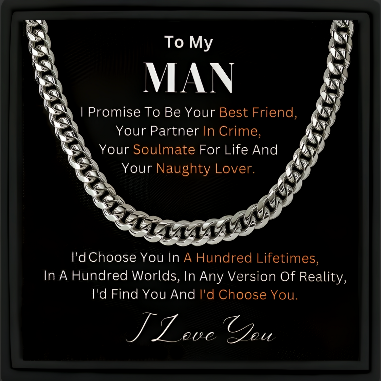 Gift for Man Cuban Chain Necklace