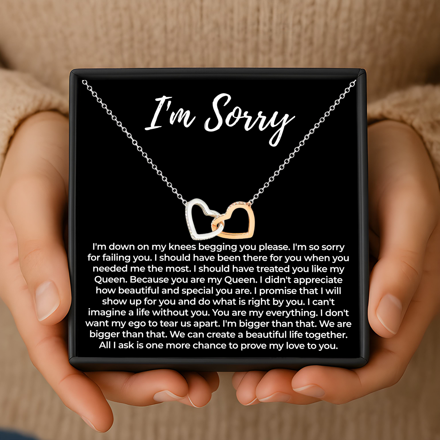 I'm Sorry Gift Necklace for Her Apology Jewellery for Girlfriend or Wife