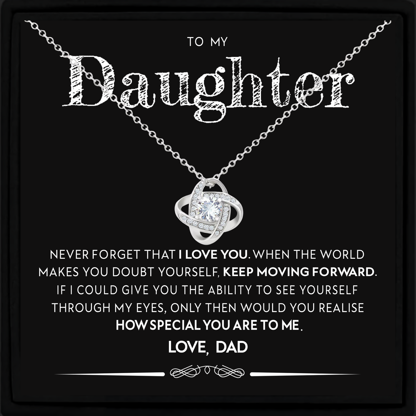 To My Daughter Necklace Gift from Dad - Meaningful Jewellery with Heartfelt Message