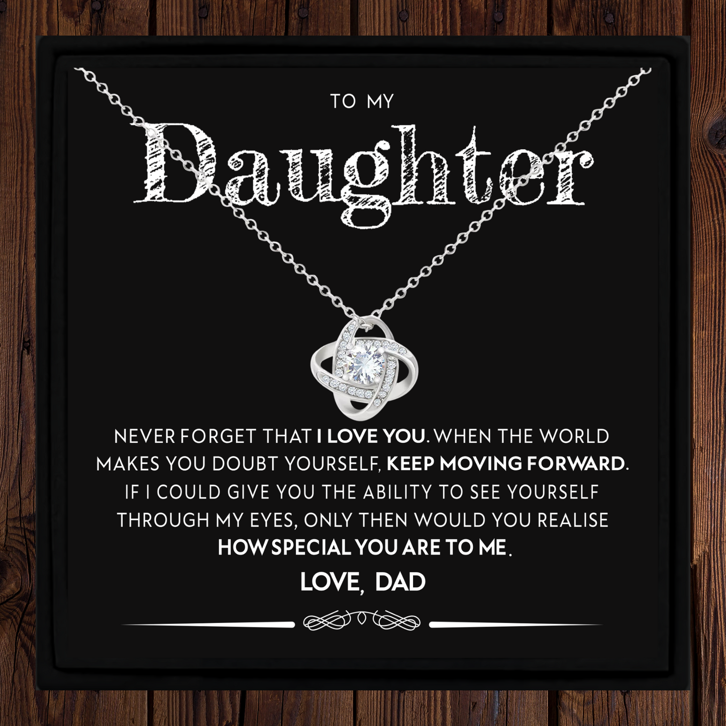 To My Daughter Necklace Gift from Dad - Meaningful Jewellery with Heartfelt Message