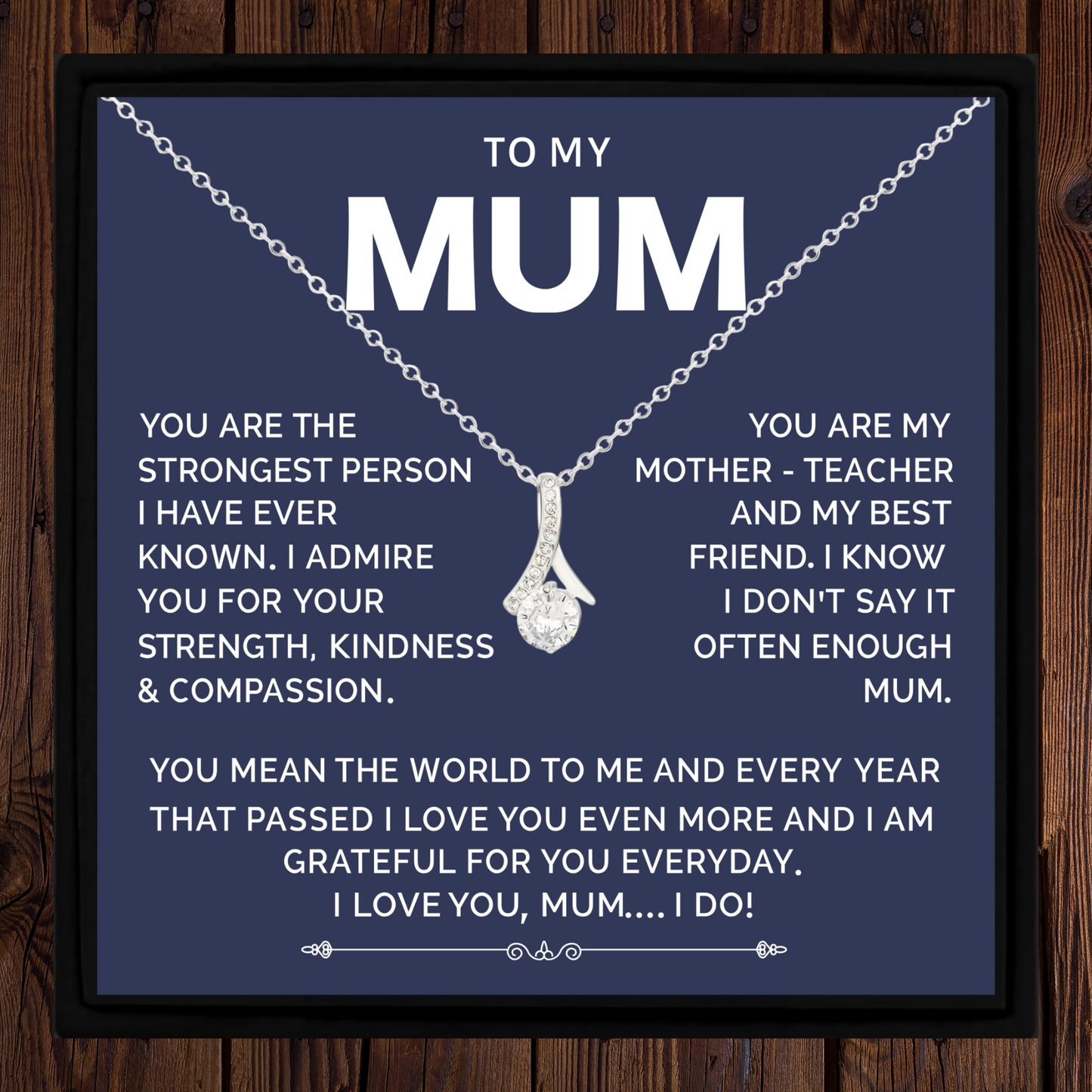 Mum Necklace Gift – Elegant Pendant with Message Card – Birthday, Christmas & Mother’s Day Jewellery