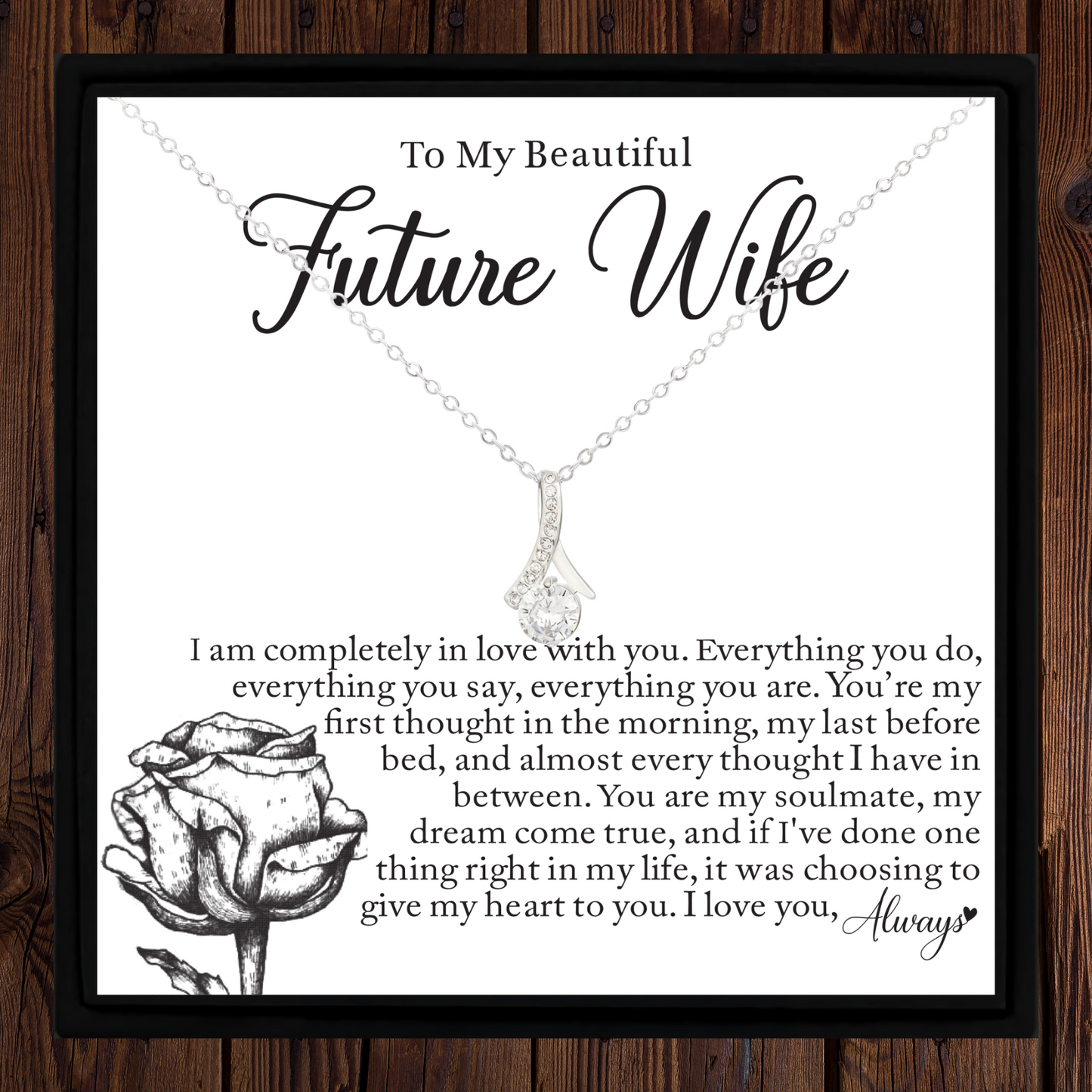 Future Wife Necklace Gift – Romantic Pendant Jewellery with Heartfelt Message & Gift Box