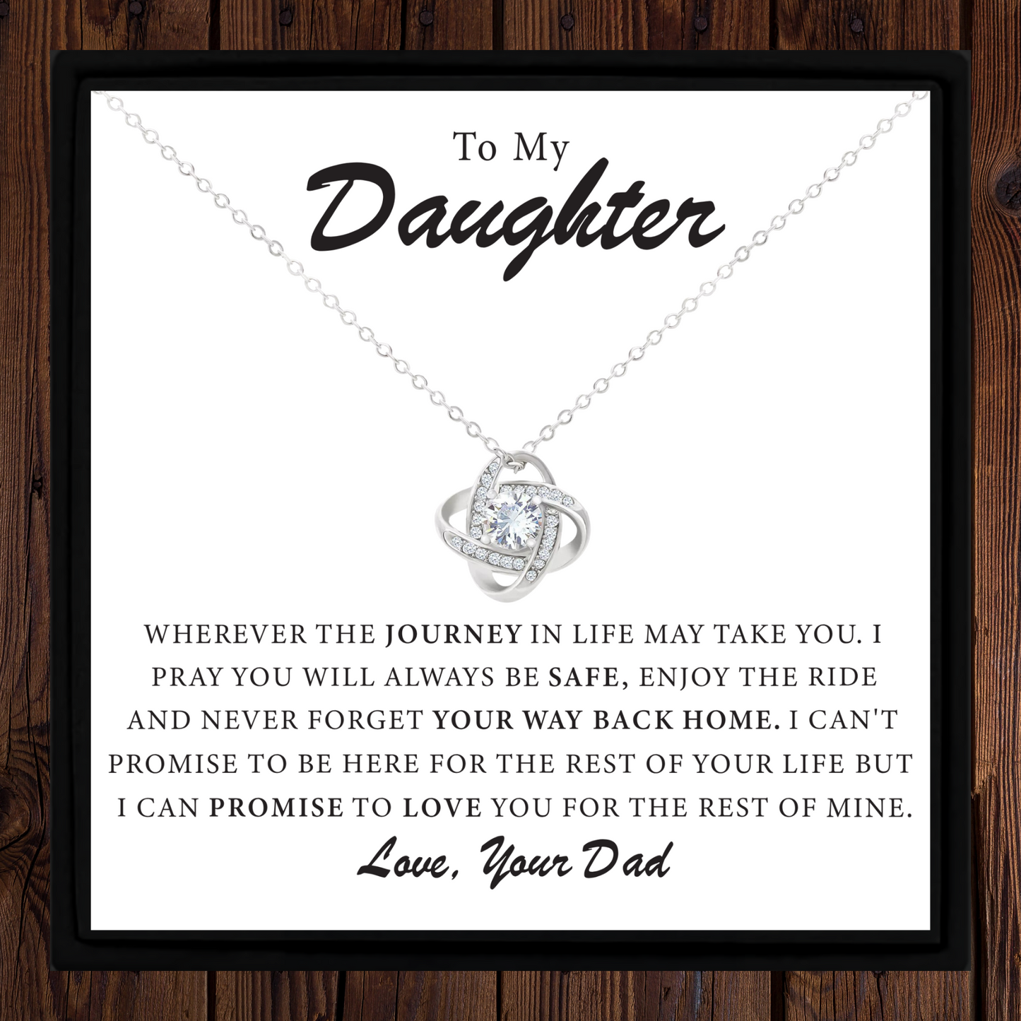 To My Daughter Necklace from Dad – Sentimental Gift with Message Card and Gift Box