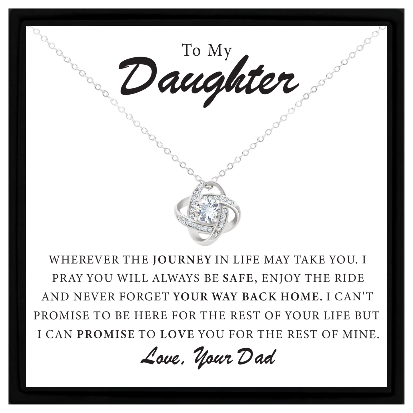 To My Daughter Necklace from Dad – Sentimental Gift with Message Card and Gift Box
