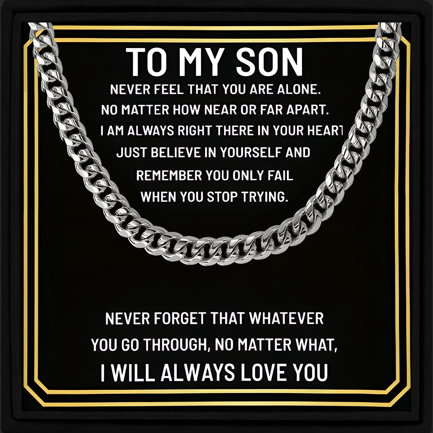 Gift for Son from Mum and Dad Cuban Chain Necklace