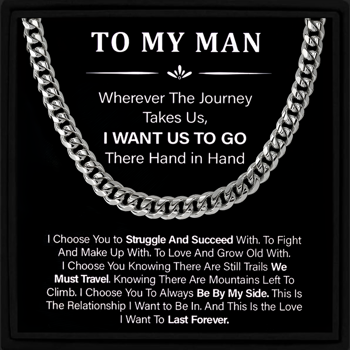 To My Man Cuban Chain Gift