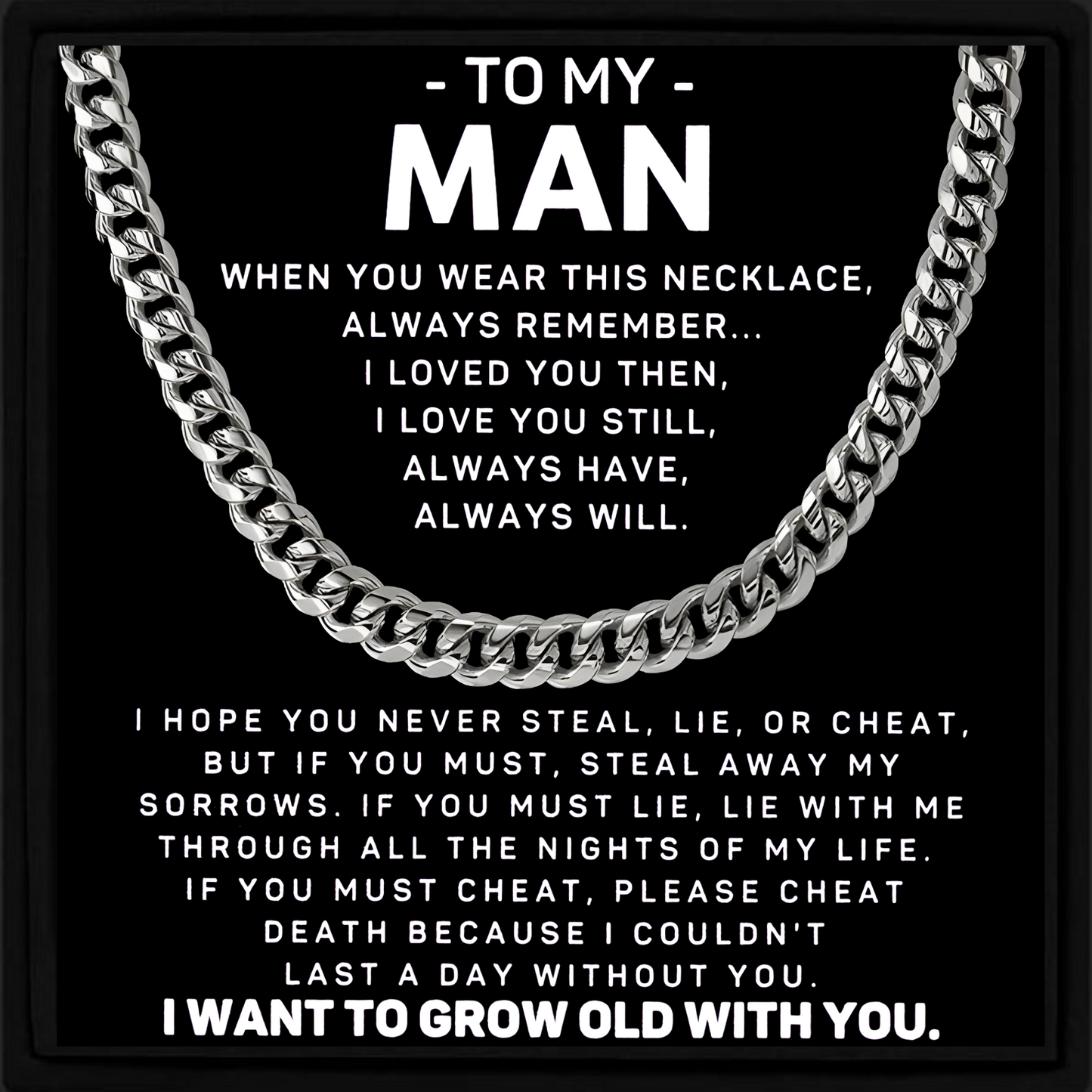 Gift for Man Cuban Chain Necklace
