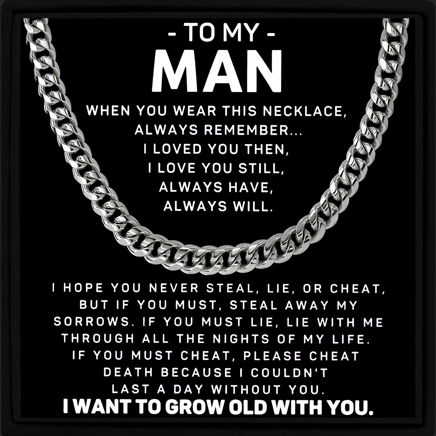 Gift for Man Cuban Chain Necklace