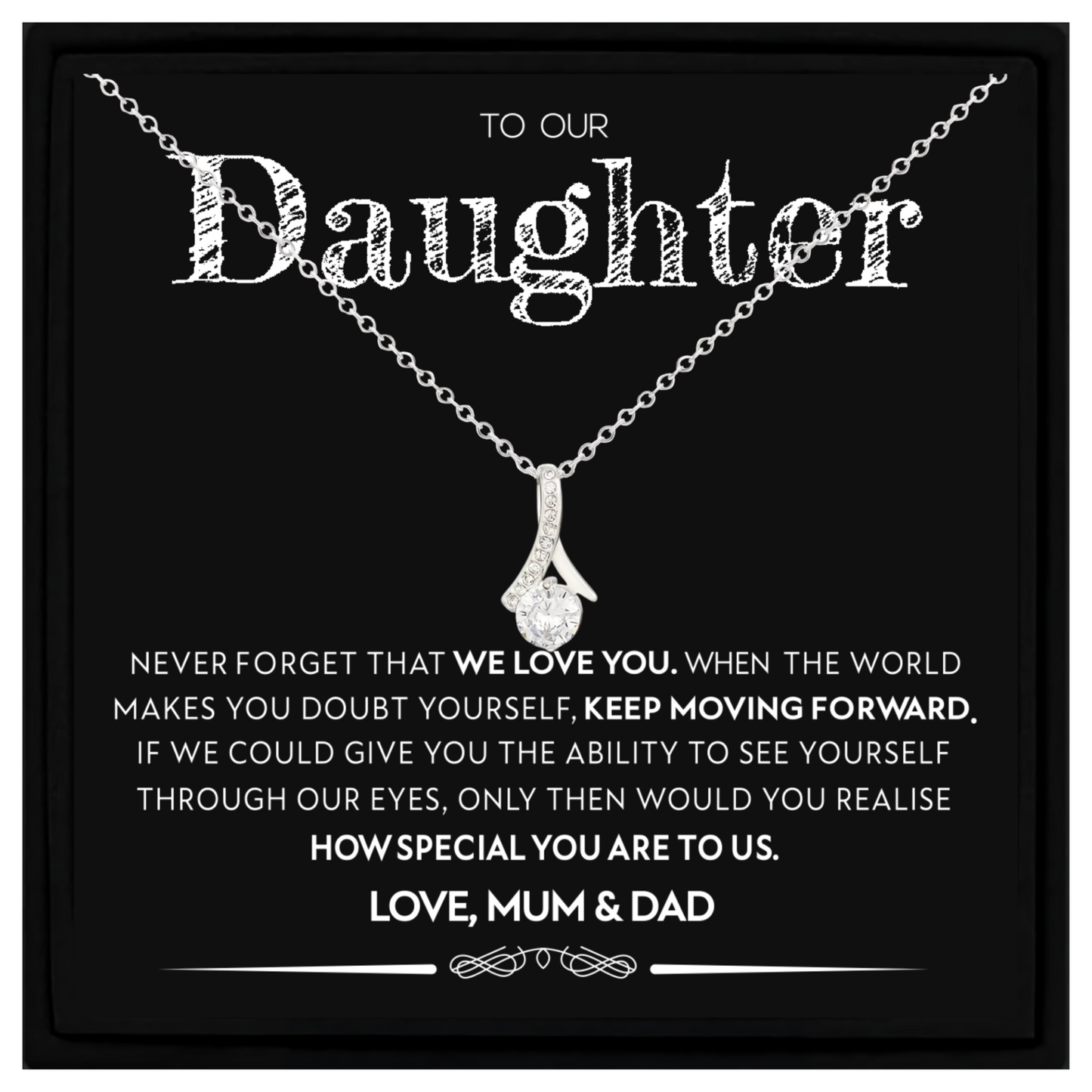 To Our Daughter Necklace Gift Love You Jewellery Birthday Present from Mum & Dad