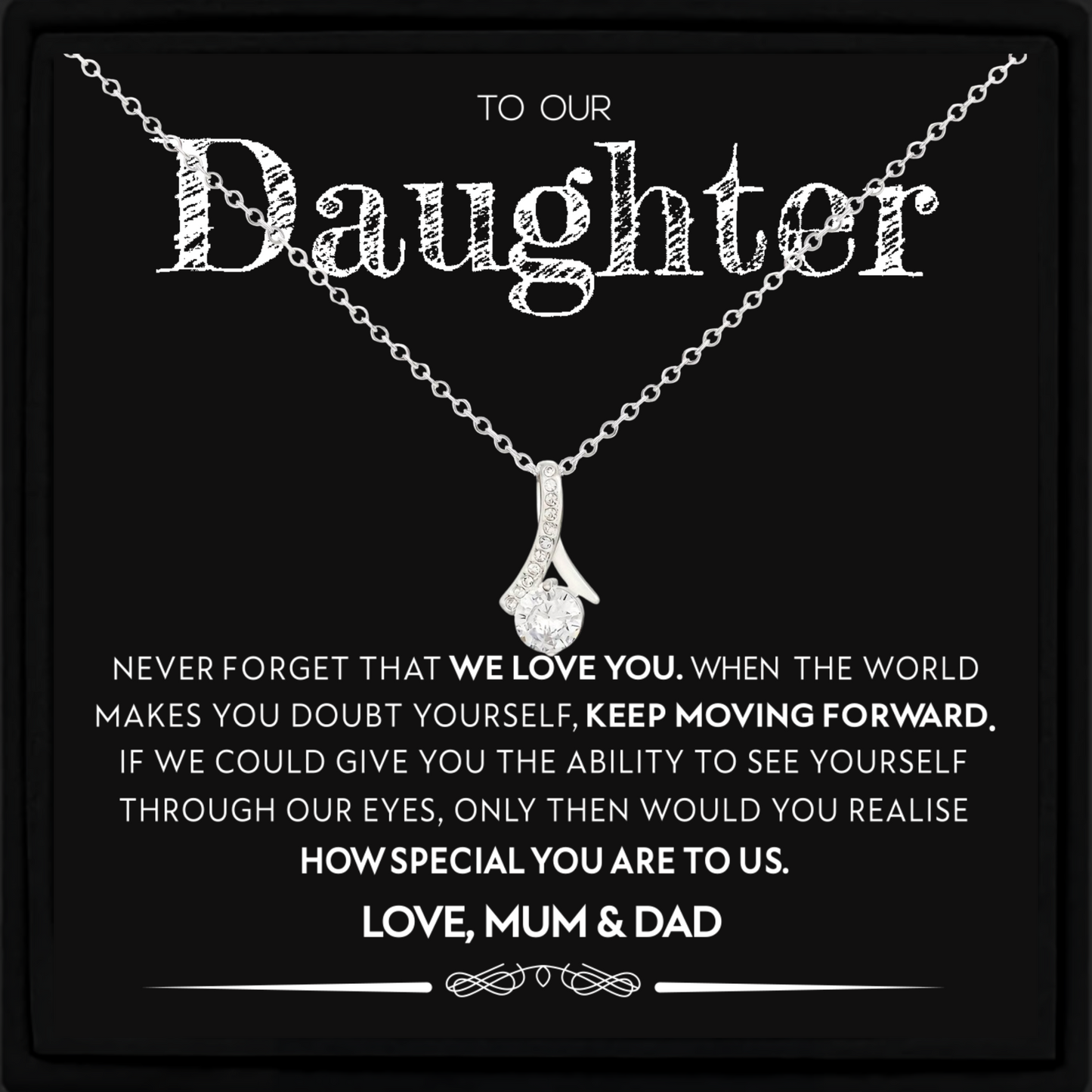 To Our Daughter Necklace Gift Love You Jewellery Birthday Present from Mum & Dad