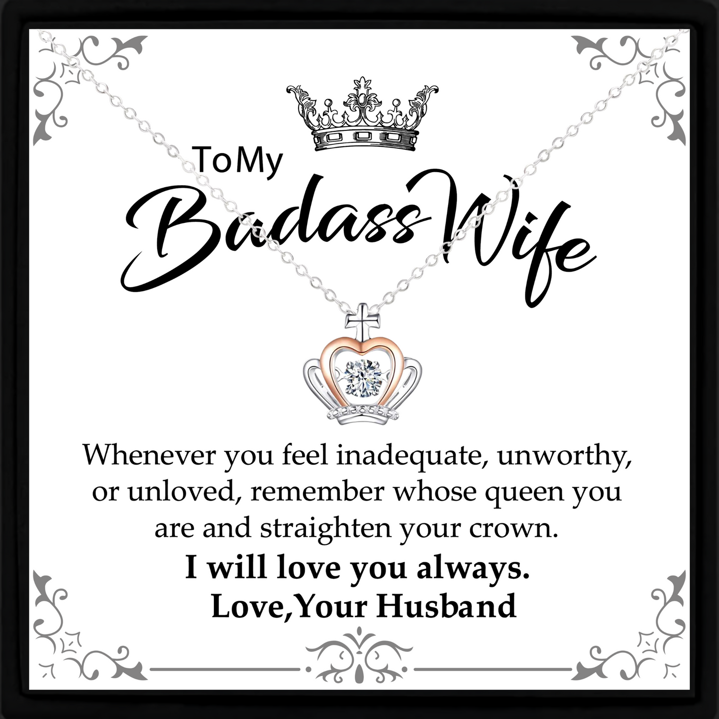 Necklace Gift For Badass Wife