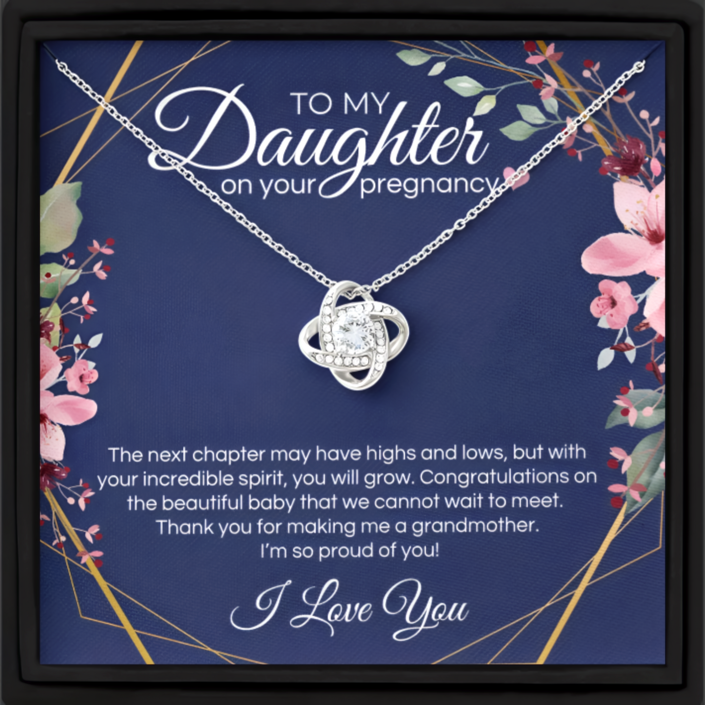Pregnancy Gift for Daughter Message Card Jewellery