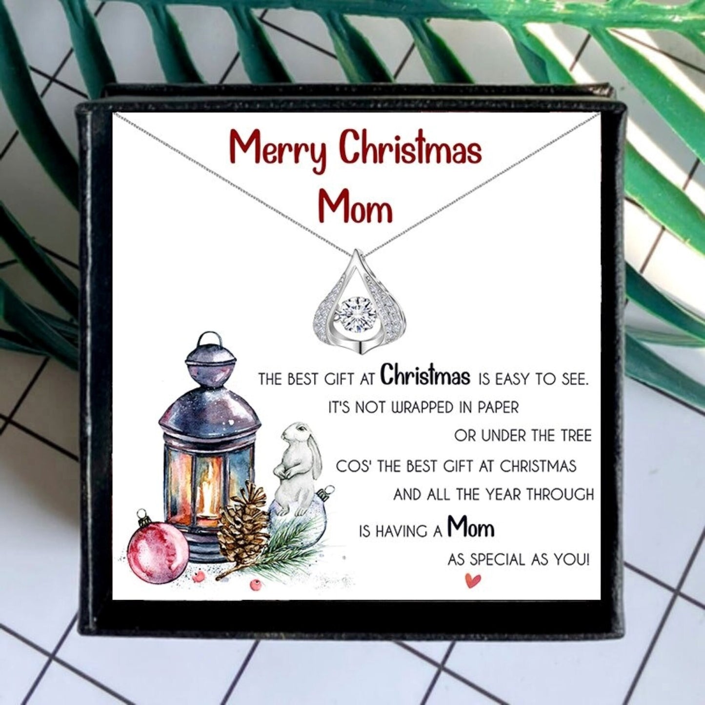 Christmas Gift for Mom Silver Necklace
