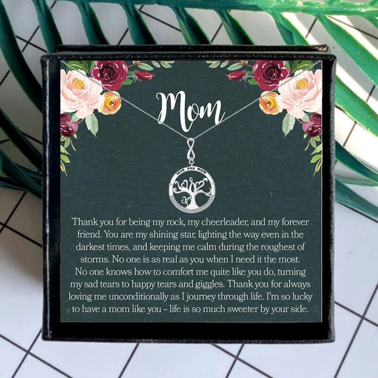 Necklace Gift for Mom Silver Tree of Life Necklace