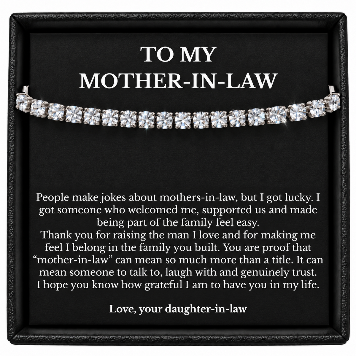 Mother-in-Law Tennis Bracelet from Daughter-in-Law | I Got Lucky