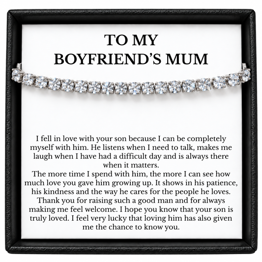 Boyfriend's Mum Tennis Bracelet Gift with Message Card