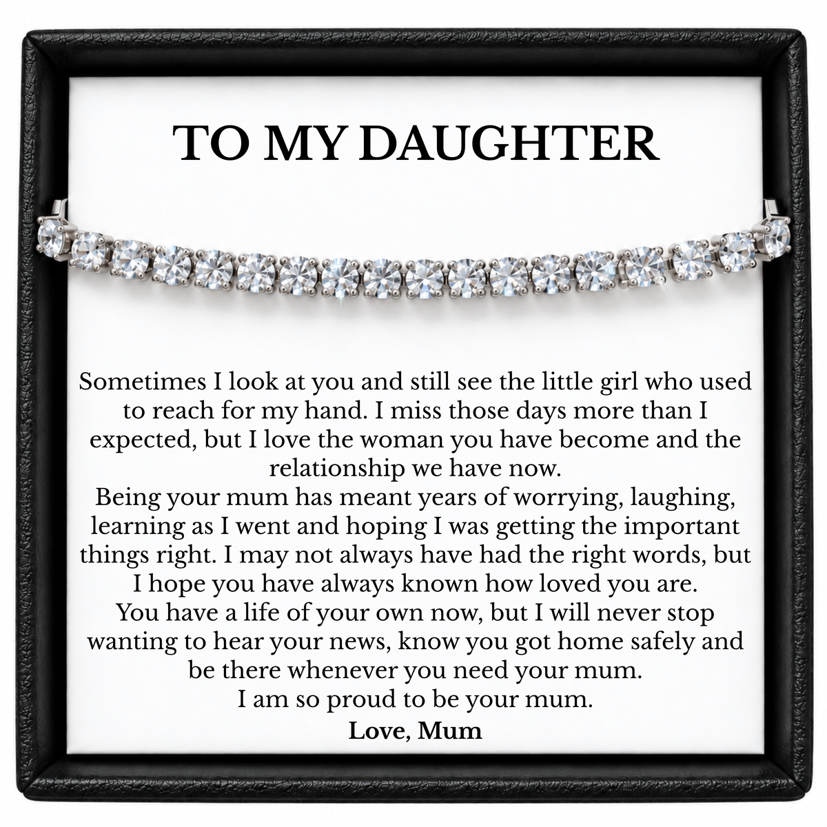 Daughter Bracelet from Mum with Heartfelt Message Card