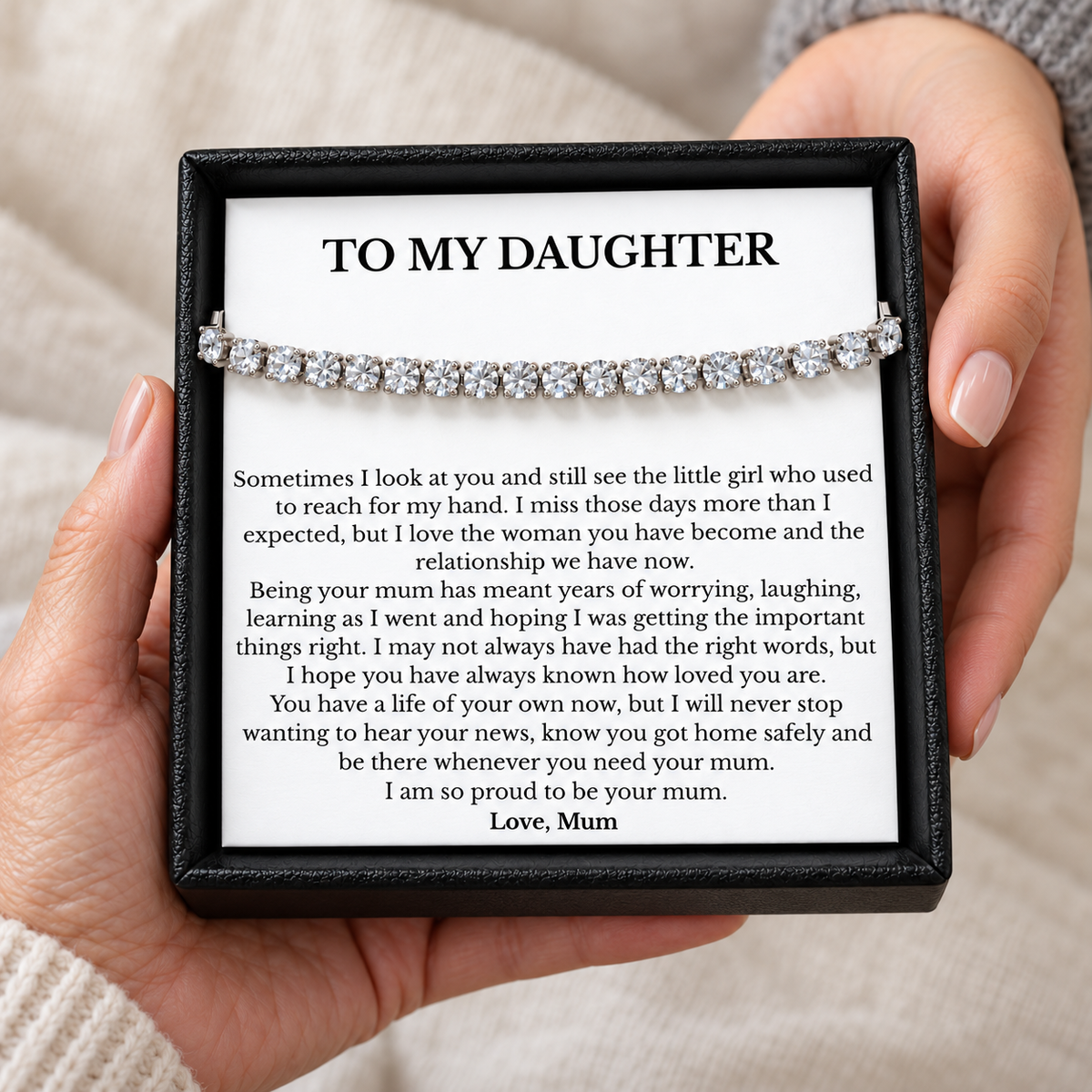 Daughter Bracelet from Mum with Heartfelt Message Card