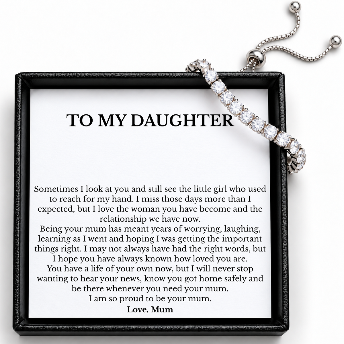Daughter Bracelet from Mum with Heartfelt Message Card