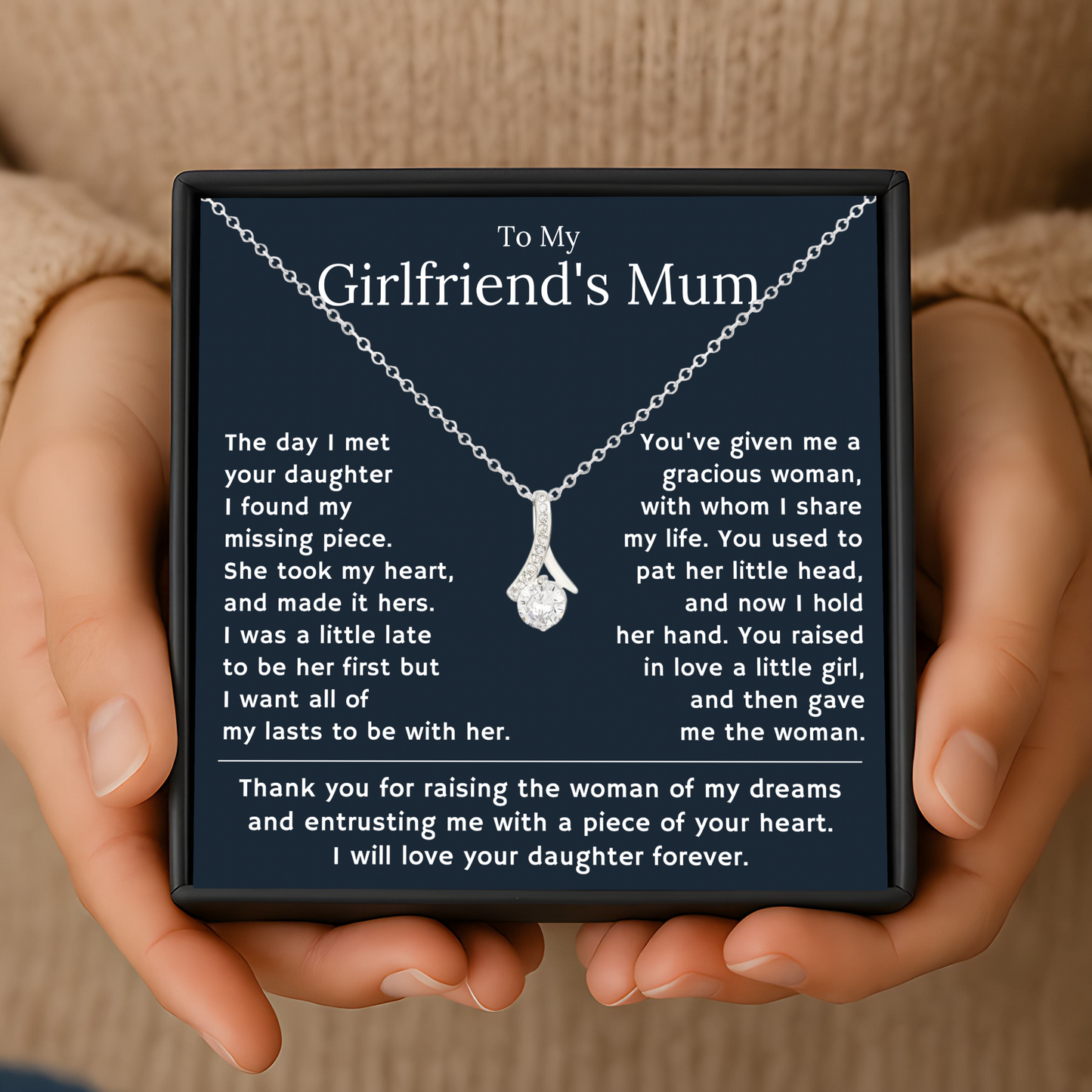 Gift for Girlfriend's Mum – Sentimental Necklace with Message Card & Gift Box