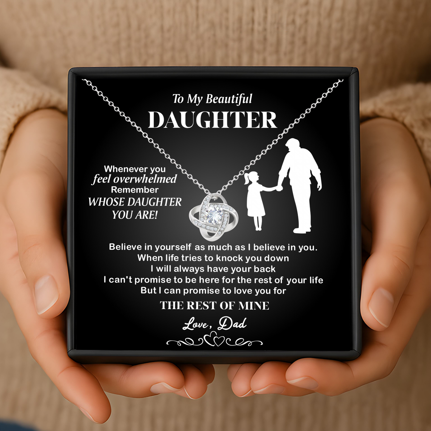 Daughter Gift from Dad – Sentimental Necklace with Message Card