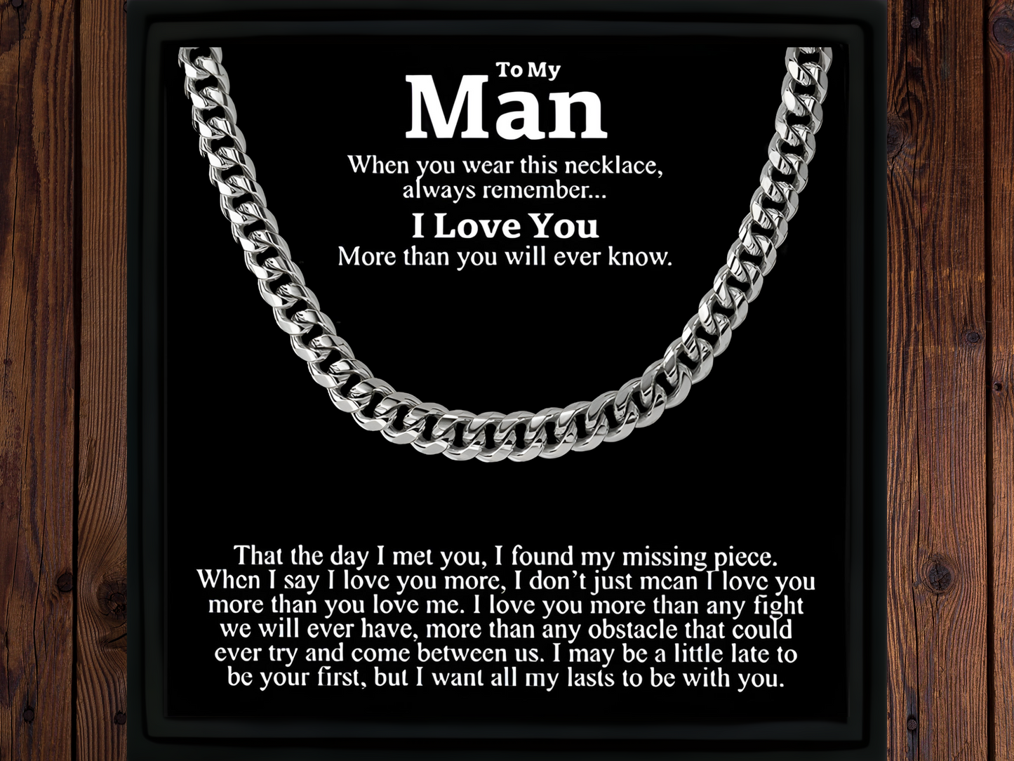 Gift for My Man Cuban Chain Necklace Gift