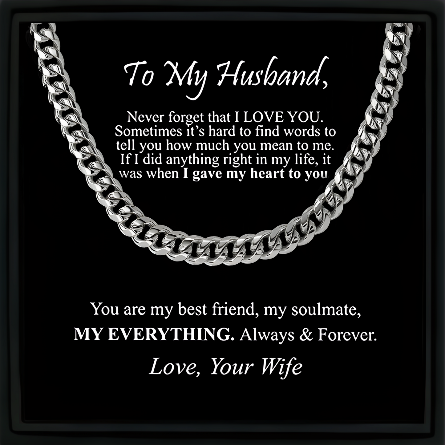 Necklace Gift for My Husband Cuban Chain Gift