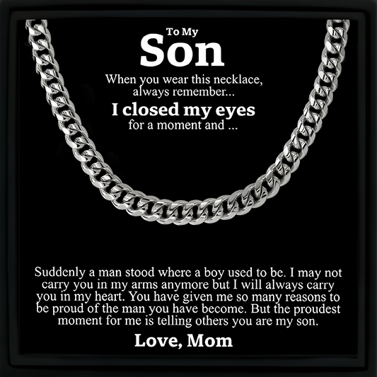 Necklace Gift for Son From Mom Cuban Chain Necklace