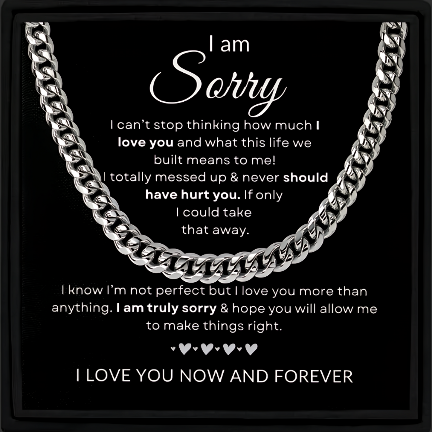 Sorry Necklace for Him Apology Gift For Partner Gift For Him