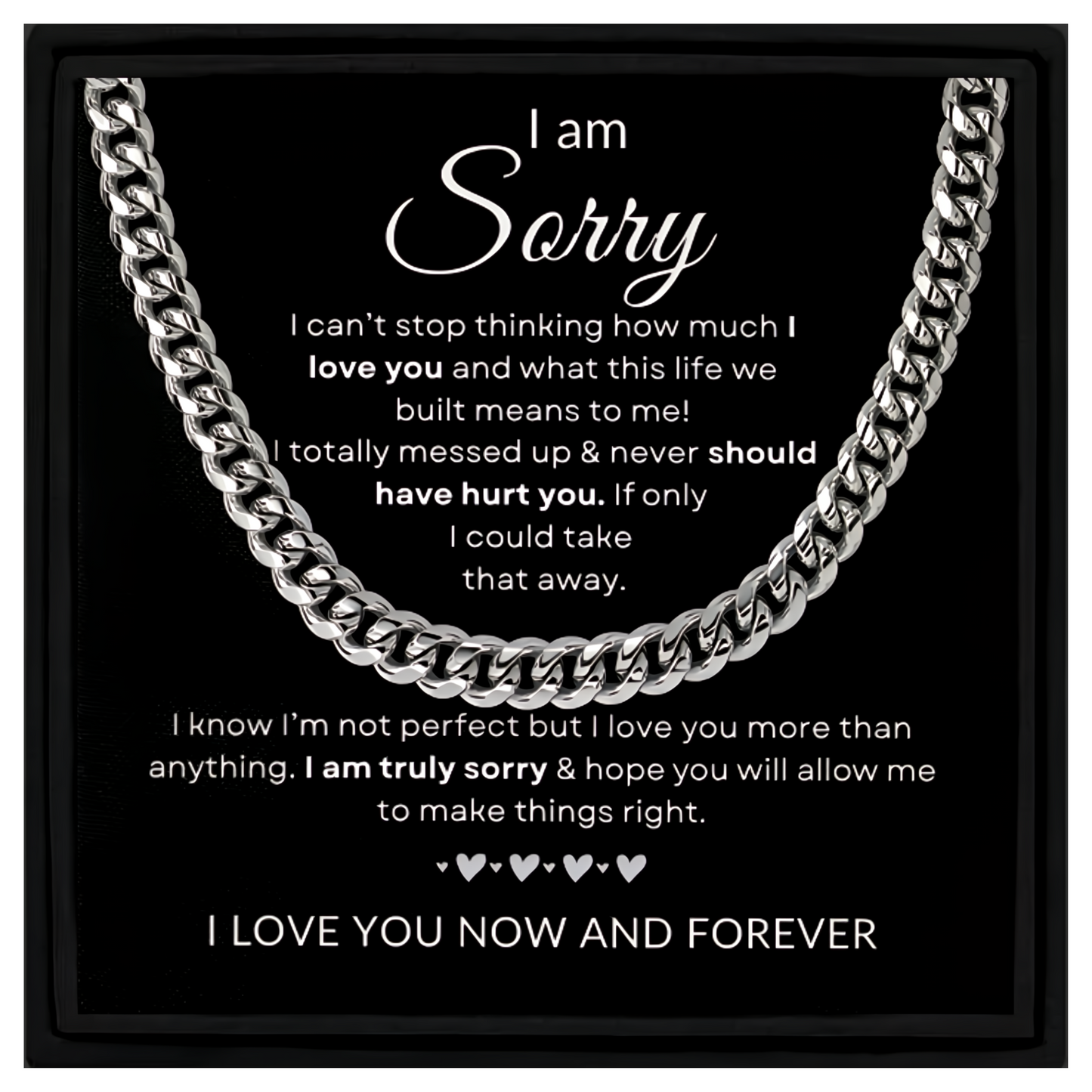 Sorry Necklace for Him Apology Gift For Partner Gift For Him