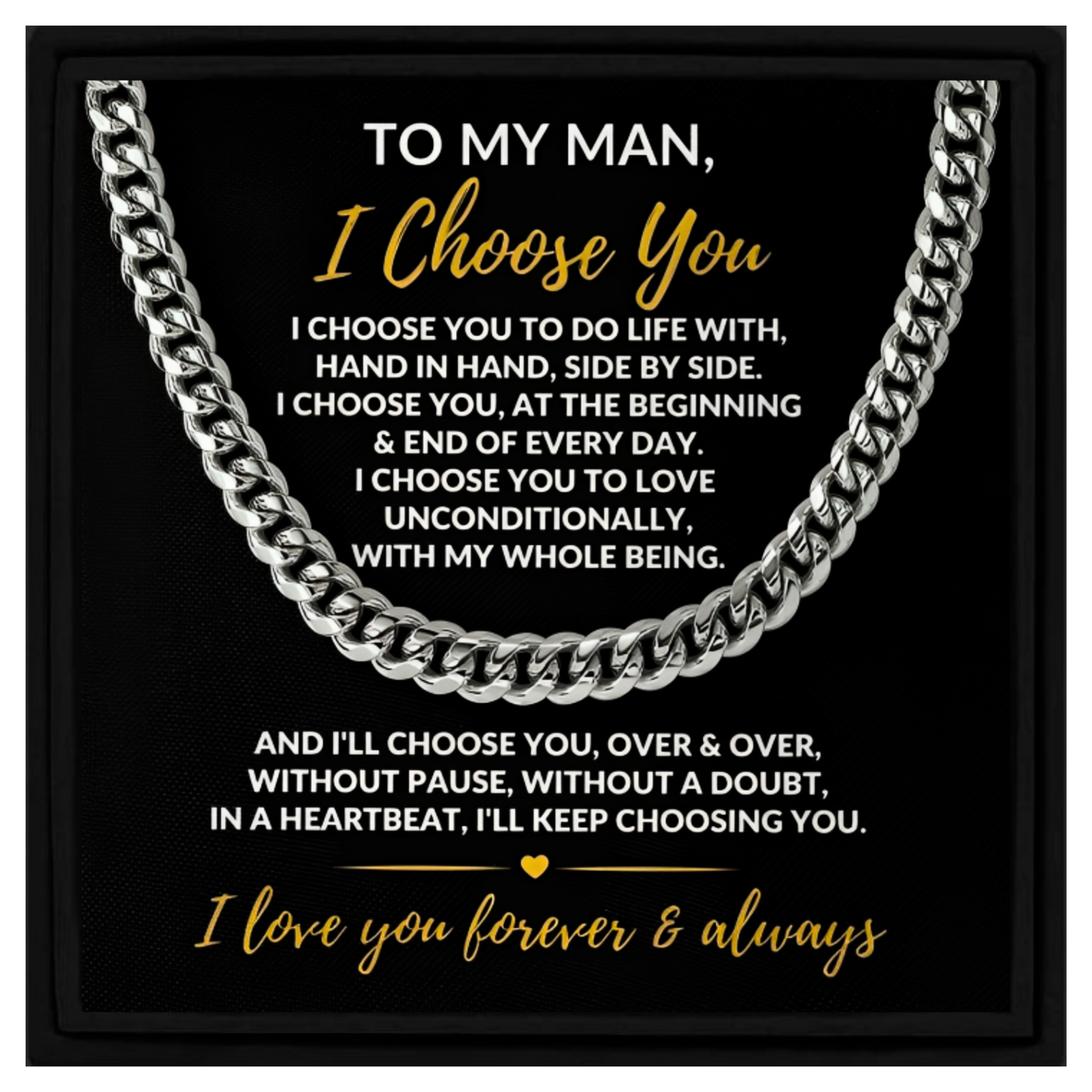 To My Man I Choose You Necklace Gift