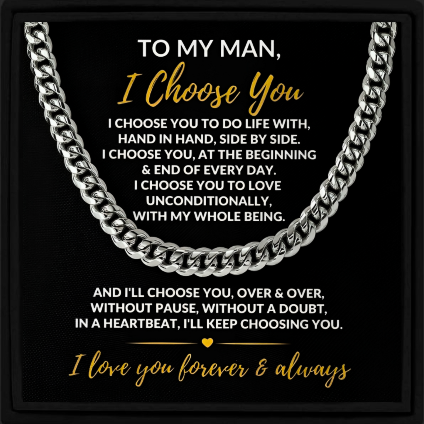 To My Man I Choose You Necklace Gift