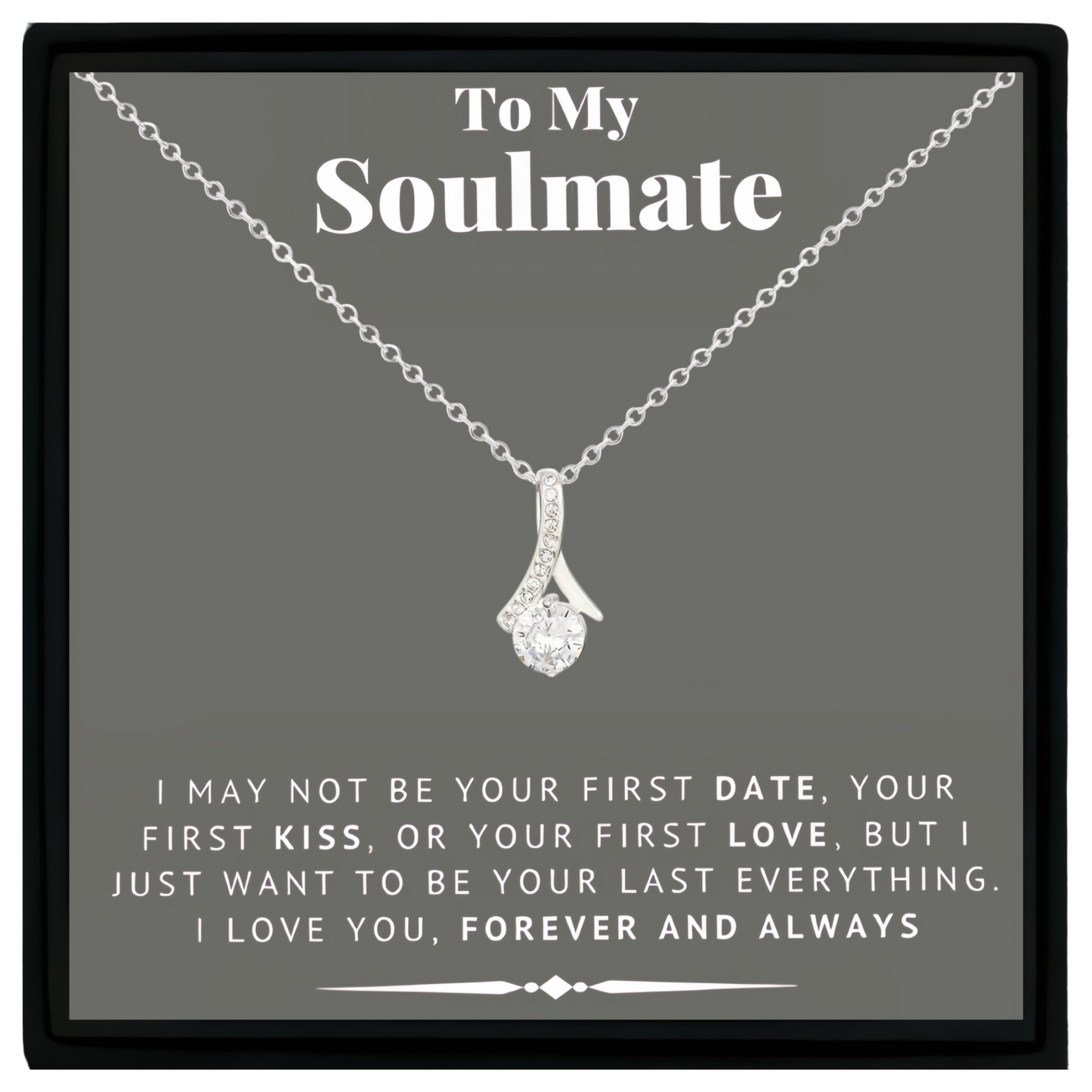 To My Soulmate Sterling Silver Pendant Necklace