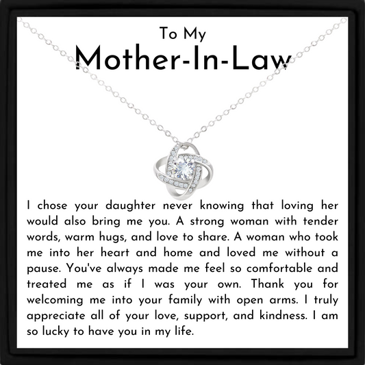 Mother in Law Necklace Gift from Son in Law with Message Card and Gift Box
