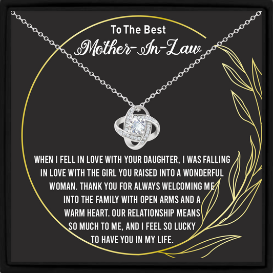 Mother-in-Law Necklace Gift from Son-in-Law with Message Card in Gift Box