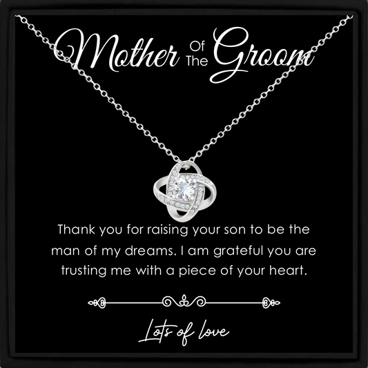 Mother of the Groom Wedding Gift Necklace – Thank You Jewellery with Message Card in Gift Box